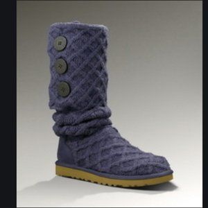 UGG Australia Navy Lattice Stitch Tall Cardy Boot